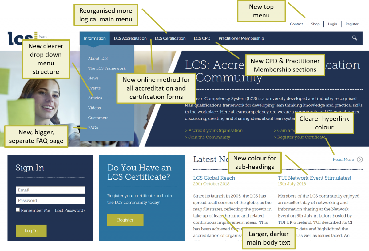 Improved LCS Web Pages